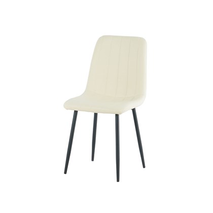 Beige Dining Chair with Black Legs