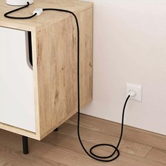 Electric Cable Covered By Fabric Black