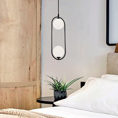 Pendant 2 Lights Black Fancy