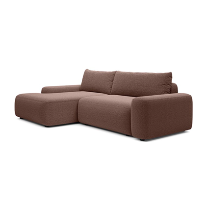 Corner Sofa Bed with Chaise Left 265cm – Brown