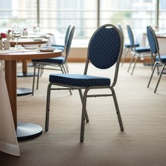 Banquet Chair - Blue & Silver
