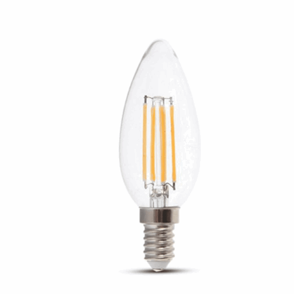 4W LED Candle Filament Bulb 3000K E14