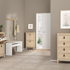 Madrid Shoe Cabinet 4 Flap Doors Oak