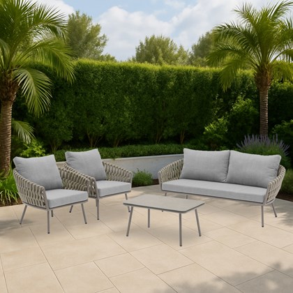 Aluminium  Rope Sofa 4Pcs Set With Table