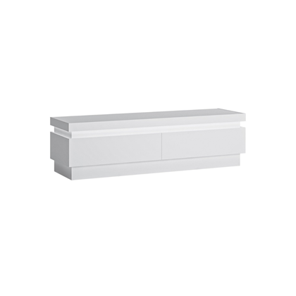 TV Unit 2 Shelves – White Alpin & White Gloss
