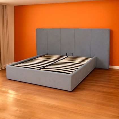 Upholstery Bed with Gaslift 160 x 200 cm - Light Grey