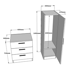 Dressing Table In Pine and White