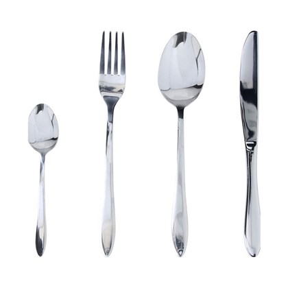 24 Cutlery Set Stainless Steel Silver