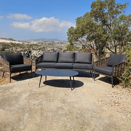 Sofa Set 3 With Coffee Table - Anthracite