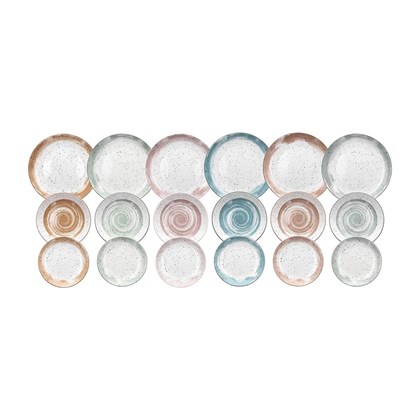 Dinner Set 18 Pieces Sienna Multicolor Porcelain