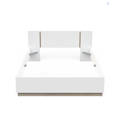 Watson Bed 140x200cm – Matt White & Kronberg Oak