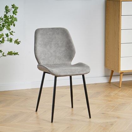 Dining Chair Microfiber Light Grey