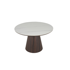 Dining Table - White Ceramic Top and Black Walnut Frame 120 x 76 cm