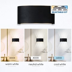 Wall Light LED 6W CCT-Switch IP65 - Black