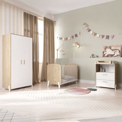 2 Door Wardrobe Brown & White