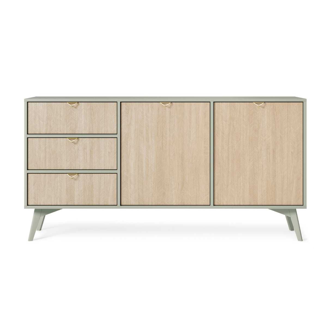 Sideboard 3 Drawer 2 Door – Herringbone Scandi & Eucalyptus