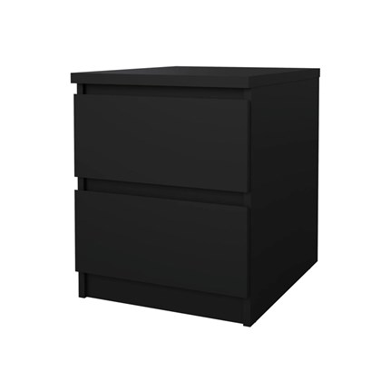 Black Naia Nightstand with  2 drawers