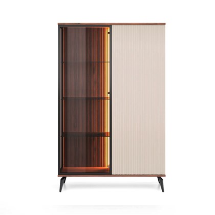 Showcase Cabinet – Cashmere & Walnut