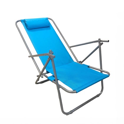 Beach Reclining Chair with Pillow - Sky Blue