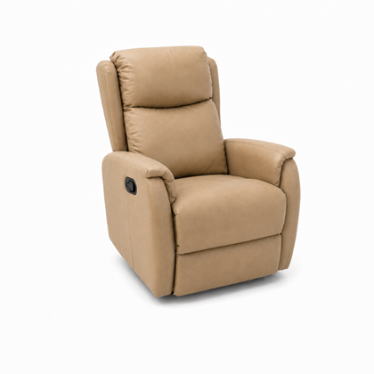 160 Wide-Angle Plush Padded Manual Recliner – Light Brown
