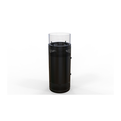 Round Fire Pit with Glass Top – Matt Black