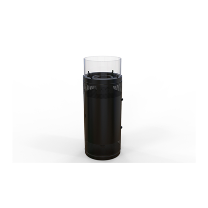 Round Fire Pit with Glass Top – Matt Black