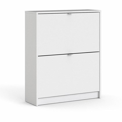 Shoes Shoe Cabinet W. 2 Tilting Doors And 2 Layers