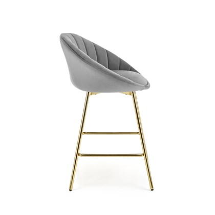 H112 Bar Stool Grey & Gold