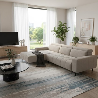 2-Seater Sofa Bed with CHL Left – Grey (BRI 019)