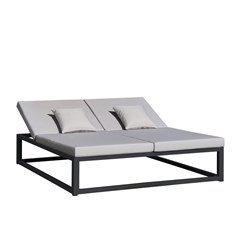 Double Sun Lounger Bed Aluminum - Dark Grey