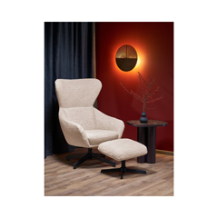 Fredy Leisure Chair with Stool – Light Beige
