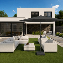 Parasol D350 cm – Anthracite Grey Fabric and Frame