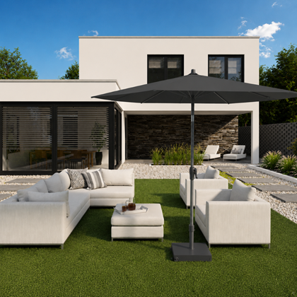 Parasol D350 cm – Anthracite Grey Fabric and Frame