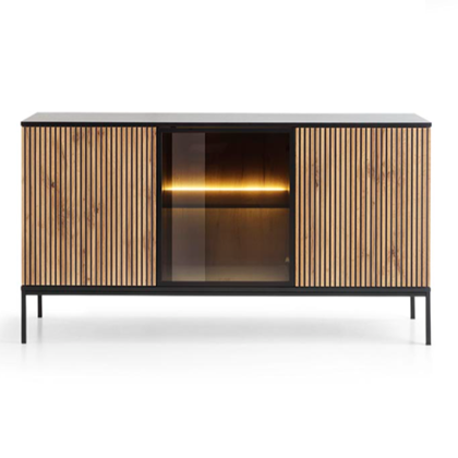 Sideboard 3 Doors - Wotan Oak and Black