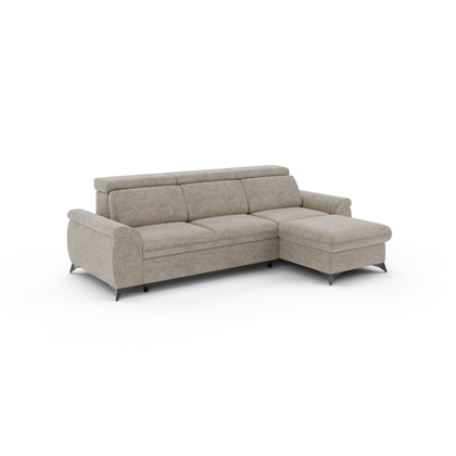 Sofa RH with Adjustable Headrests & Storage -  Grey