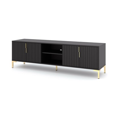 TV Unit Matt Black Gold