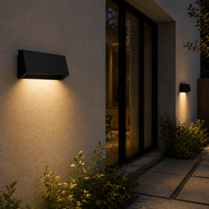 Plastic LED Corner Wall Light Black