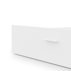 Set Bridge Bed with Slats & Drawer 90x200 – Kronberg Oak & Matt White