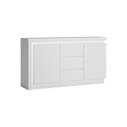 Sideboard 2 Doors 3 Shelves – White Alpin & White Gloss