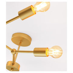 Ceiling Lamp Brass Gold - 8-Light Fixture for E27 LED Bulbs