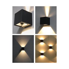 Square LED Wall Light - Black