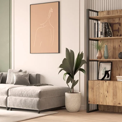 Bookshelf In Pine Finish With Iron Legs