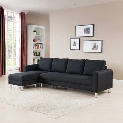 Corner Sofa 3-Seater - Black