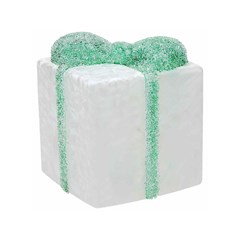 Gift Box LED 12x12 H15 Cm Glass Green