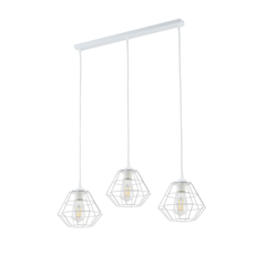 Pendant Lamp Diamond Desing White with 3 Lights