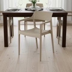 Modern Stackable Plastic Armchair – Taupe