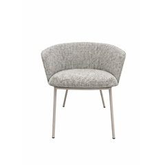 Dining Chair Grey with Taupe Metal Legs