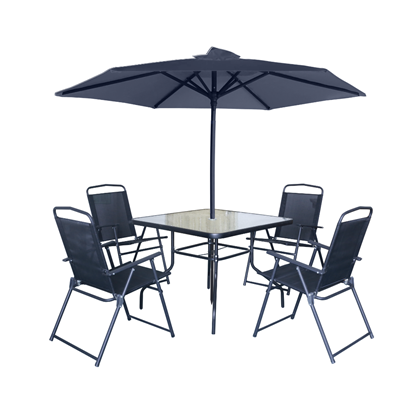 Garden Set with Umbrella - Dark Blue