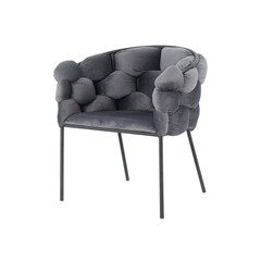 Lounge Chair Velvet Dark Grey