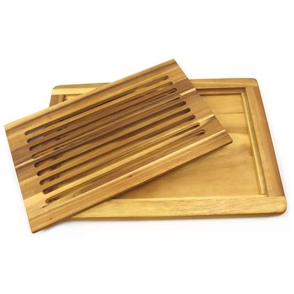 Bread Chopping Board with Removable Cutting Rack